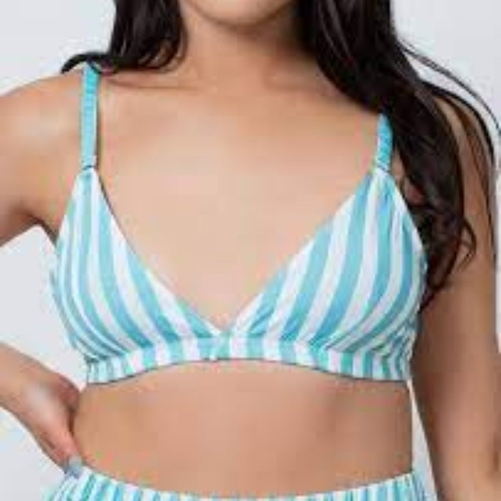Kilo Brave Blue Pastel Stripe Bralette (XXL)